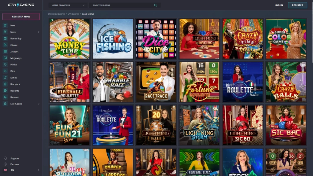 ETH Casino Game Shows